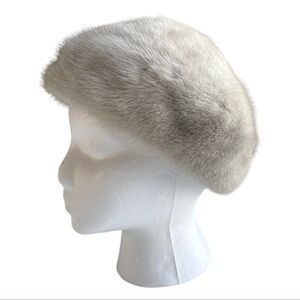 Vintage 60's Light Gray Fur Cap